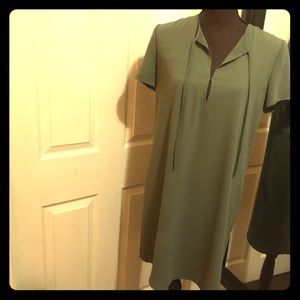 THEORY. Short Sleeve Tie Front Dress